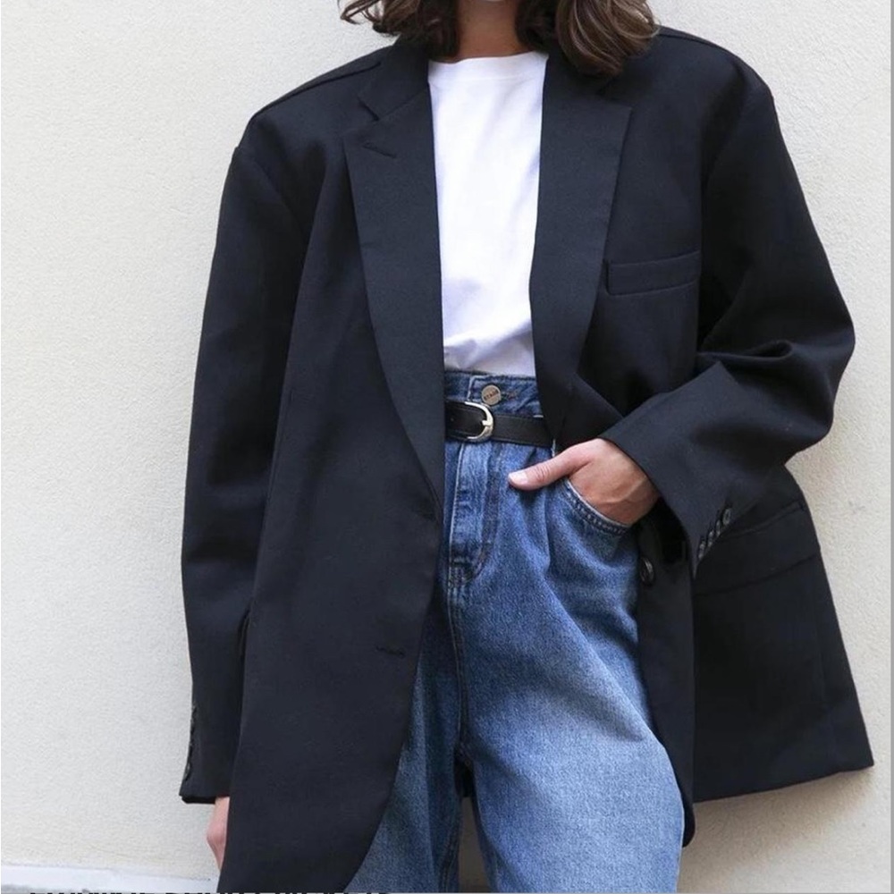 Frankie Shop Oversized Boyfriend Blazer Black